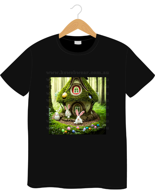 Bunny Cottage Forest Easter Tee
