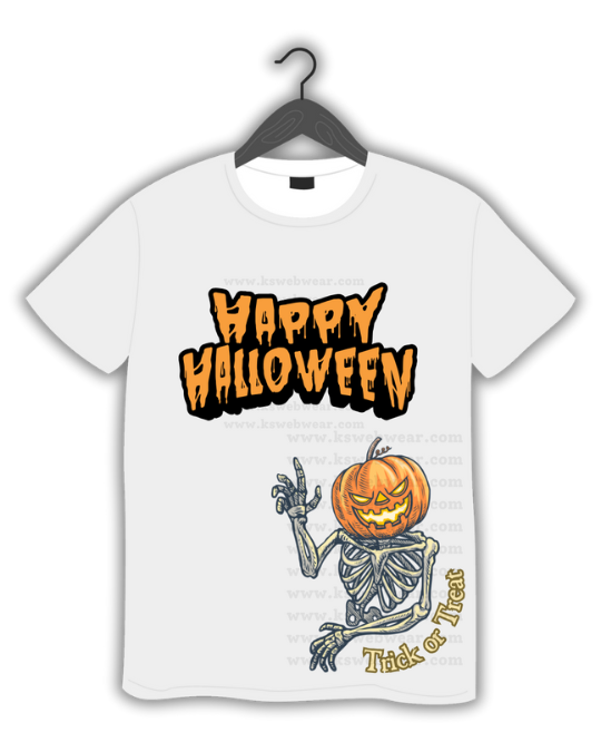 Happy Halloween Pumpkin Skeleton
