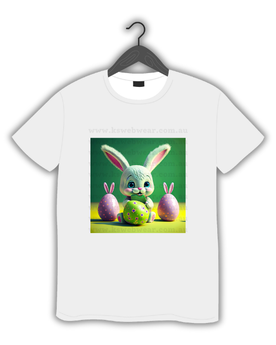 Playful Bunny & Eggs Easter Tee