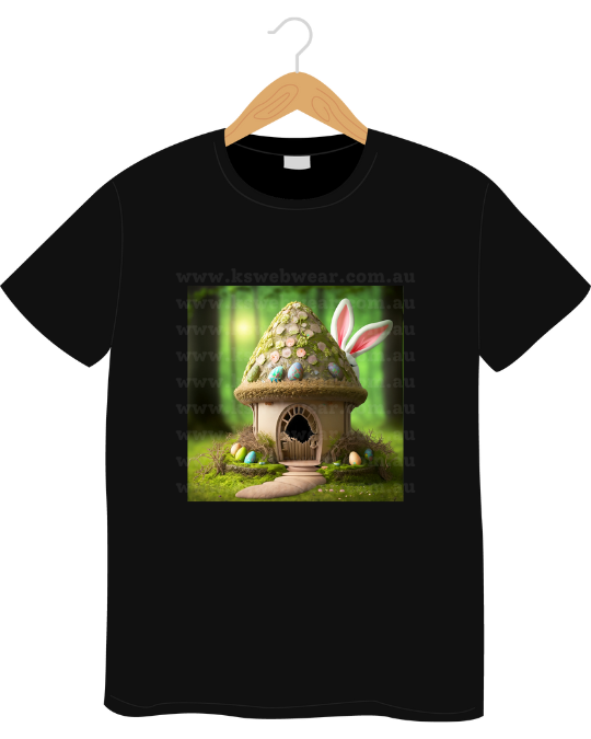 Whimsical Bunny House Easter Tee