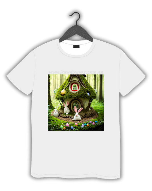 Bunny Cottage Forest Easter Tee