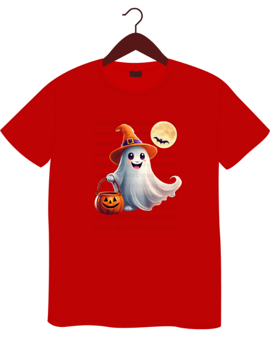 Happy Halloween Ghost with Pumpkin Basket