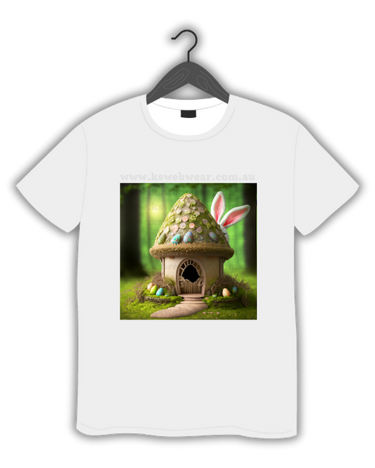 Whimsical Bunny House Easter Tee